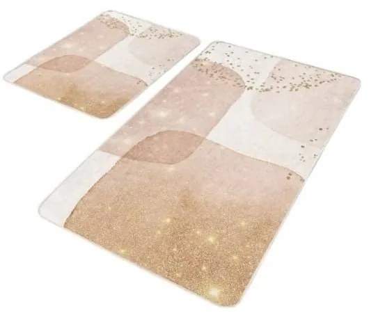 Beżowe aksamitne dywaniki łazienkowe zestaw 2 szt. 60x100 cm – Mila Home