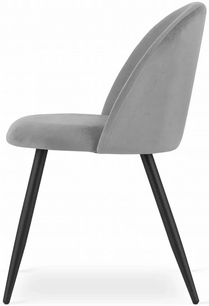 Jasnoszare krzesło metalowe pokojowe tapicerowane B4-S09