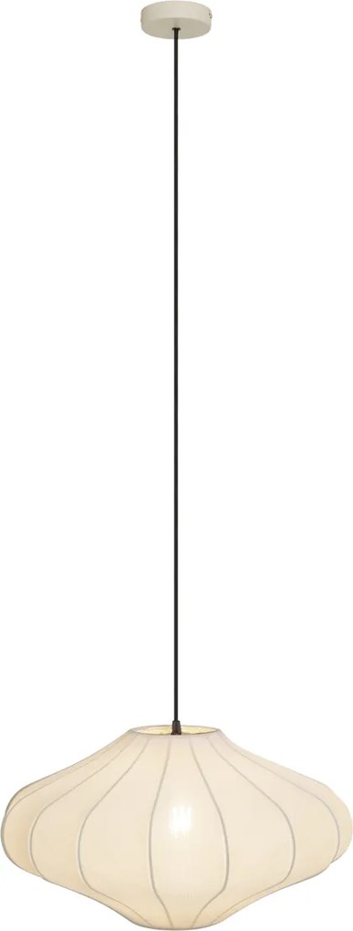 Lampa wisząca Japandi beżowa z materiałowym abażurem 50 cm - Plu