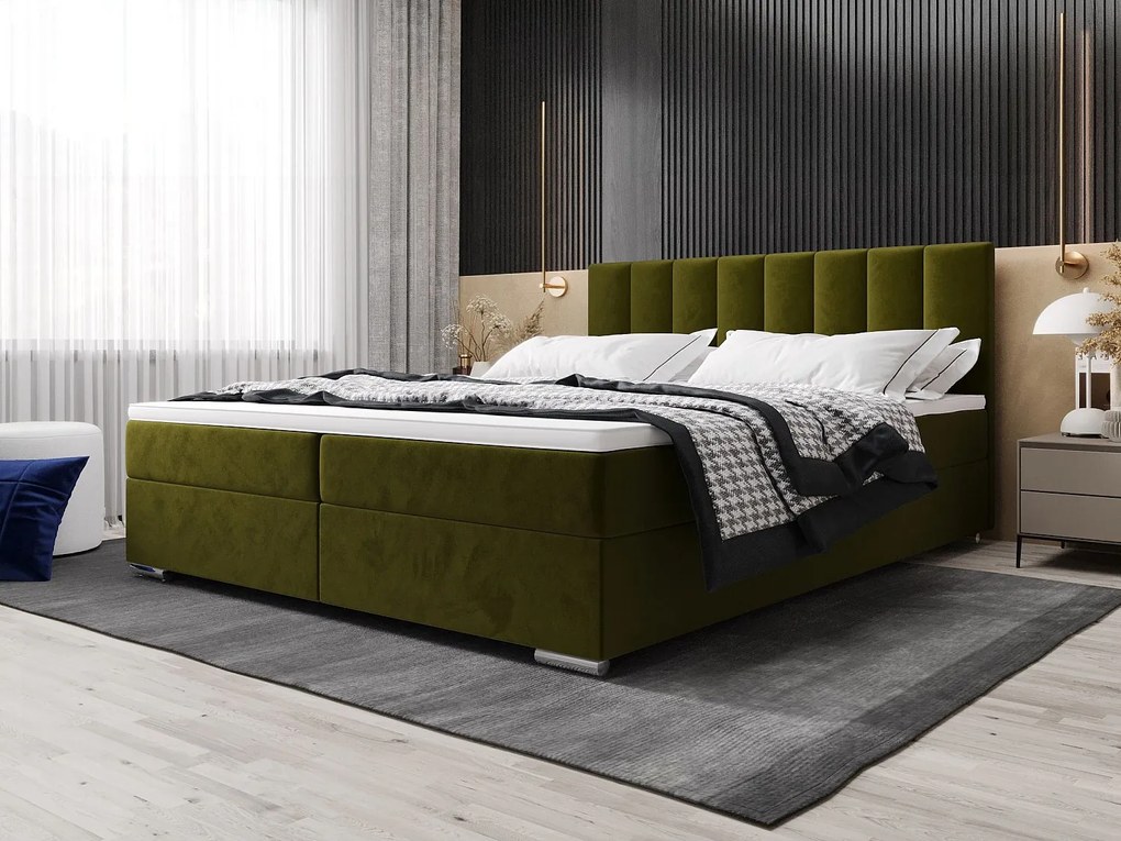 BEDANTE Łóżko kontynentalne ZILANO2 180x200 Itaka 65 Zielony