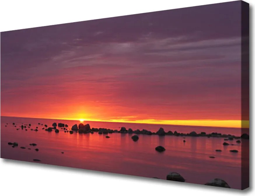 Duży obraz na płótnie Blask Słońca na Falach