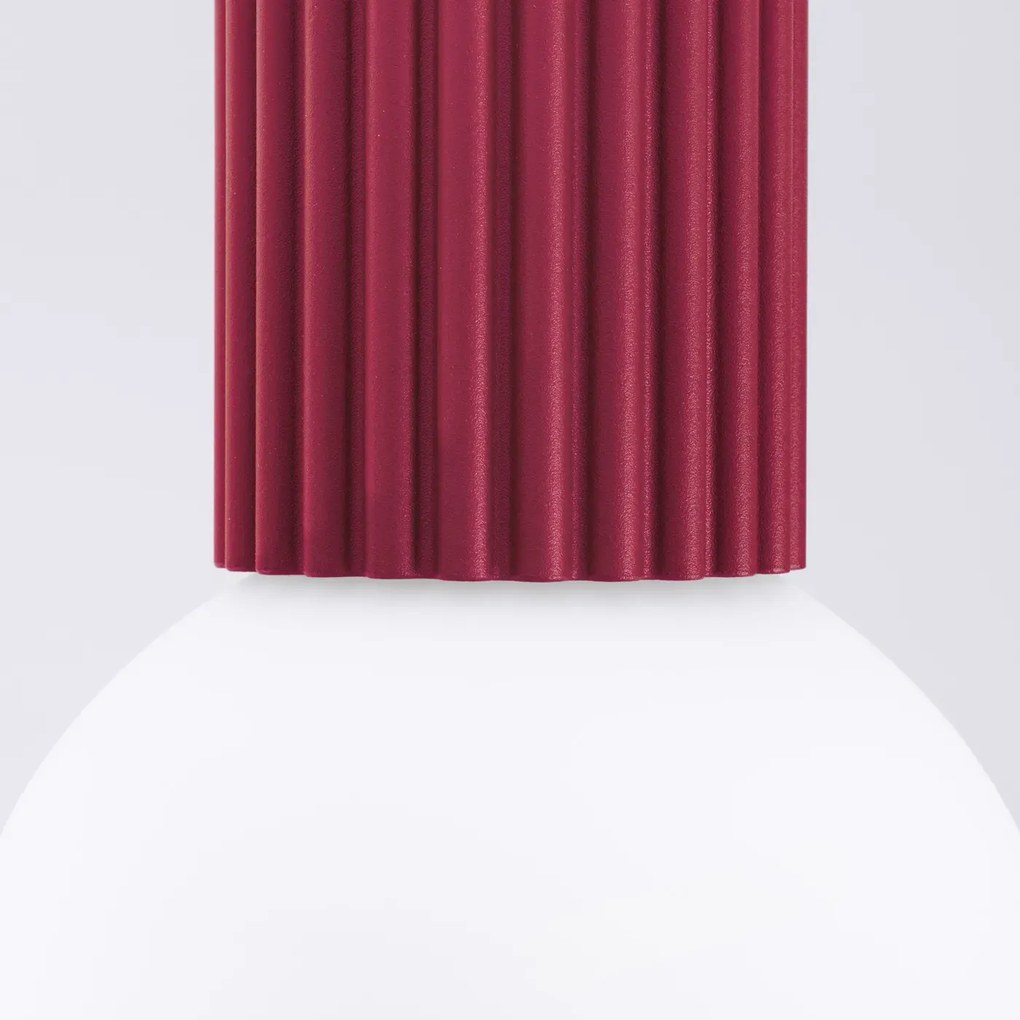 Plafon HALO burgund IP44 ryflowany SOLLUX LIGHTING