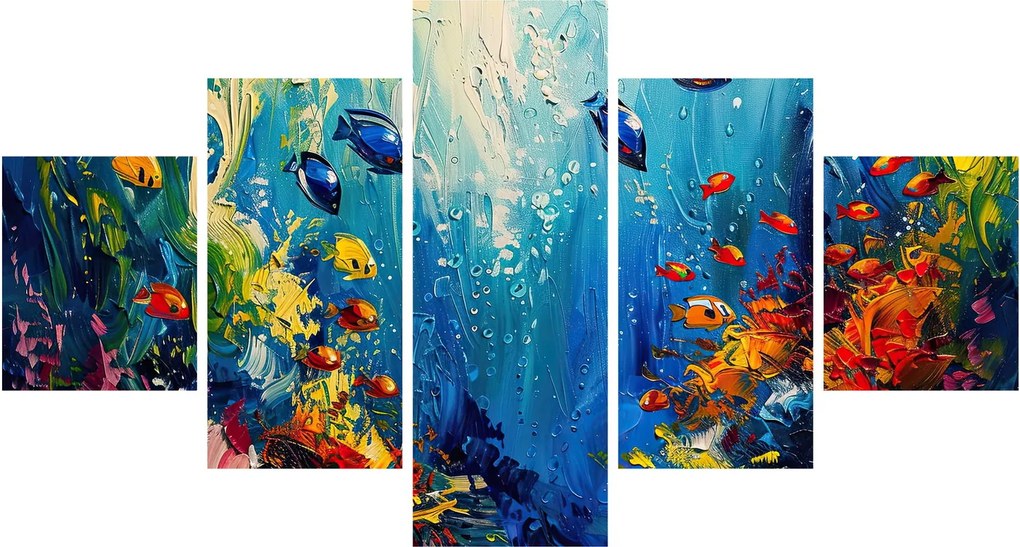 Obraz - Malowanie podwodnego świata (125x70 cm)