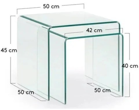 Szklane stoliki zestaw 2 szt. 50x50 cm Burano – Kave Home