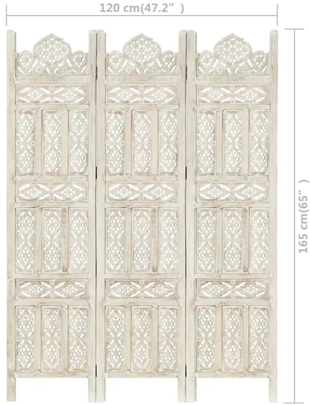 Rzeźbiony 3-panelowy parawan P3-S05