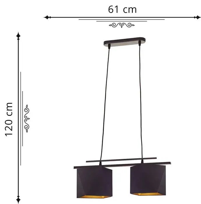 Lampa wisząca glamour z abażurami - L0-P82