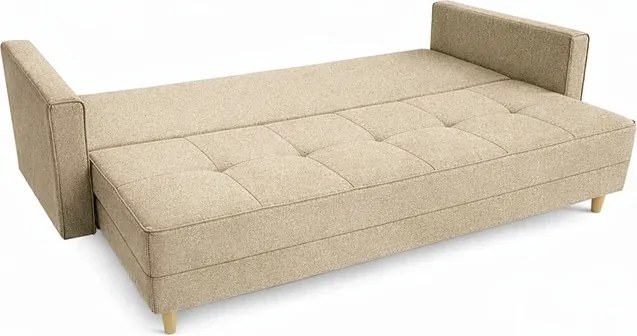 Sofa z Funkcją Spania LONAR Beżowa Boucle Japandi