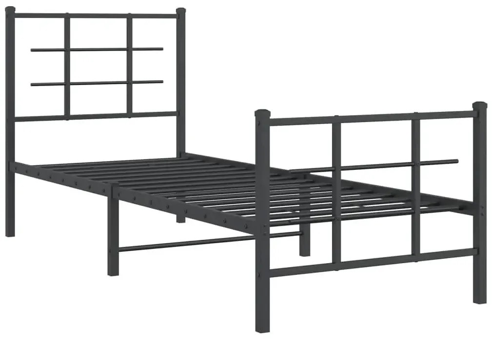 Czarne metalowe łóżko w stylu loftowym 80x200 cm F5-Z55