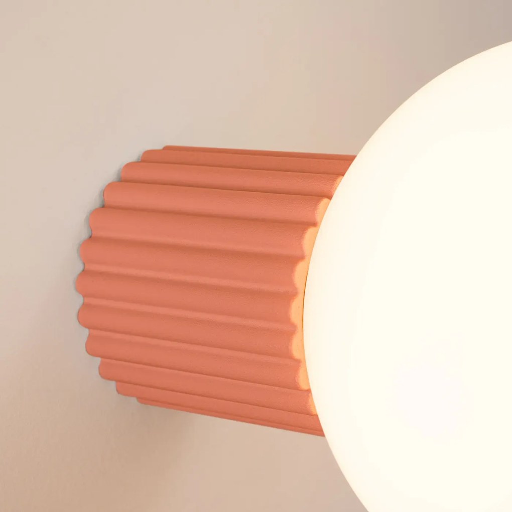 Kinkiet HALO brzoskwiniowy IP44 ryflowany SOLLUX  LIGHTING