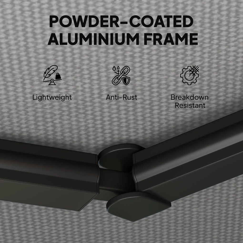 Outsunny Markiza Balkonowa 350 x 300 cm z Korbą i Uchwytami Ściennymi, Regulowany Kąt Nachylenia | Aosom PL