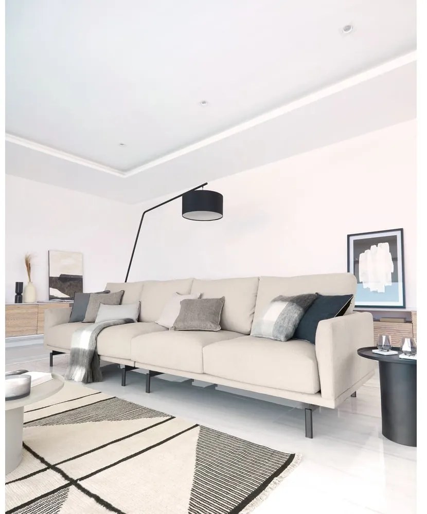 Czarna lampa stojąca z tekstylnym kloszem (wysokość 221,5 cm) Ciana – Kave Home