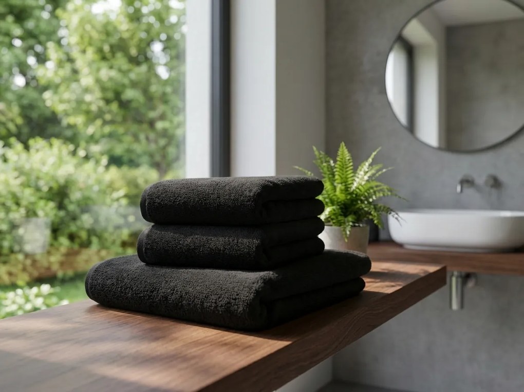 Ręcznik kąpielowy NORIELLE 70x140 cm czarny, 100% bawełna