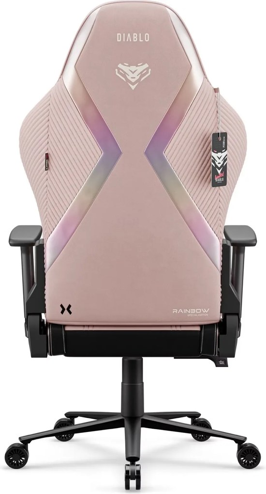 Fotel gamingowy materiałowy Diablo X-Horn 2.0 Normal Size, Rainbow Pink
