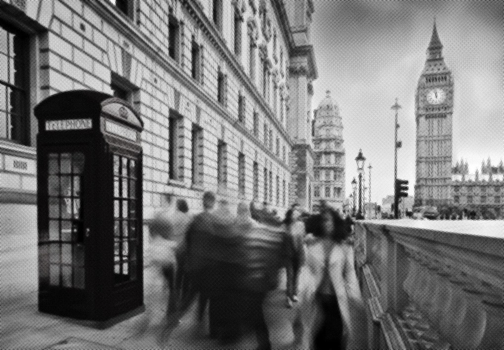 Fototapeta - Półtonowe miasto (196x136 cm)