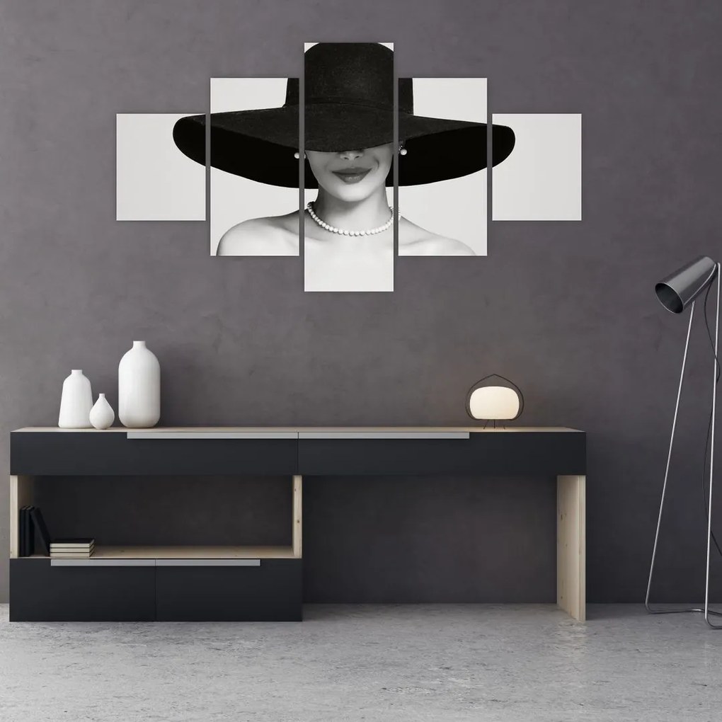 Obraz - Kobieta w kapeluszu (125x70 cm)