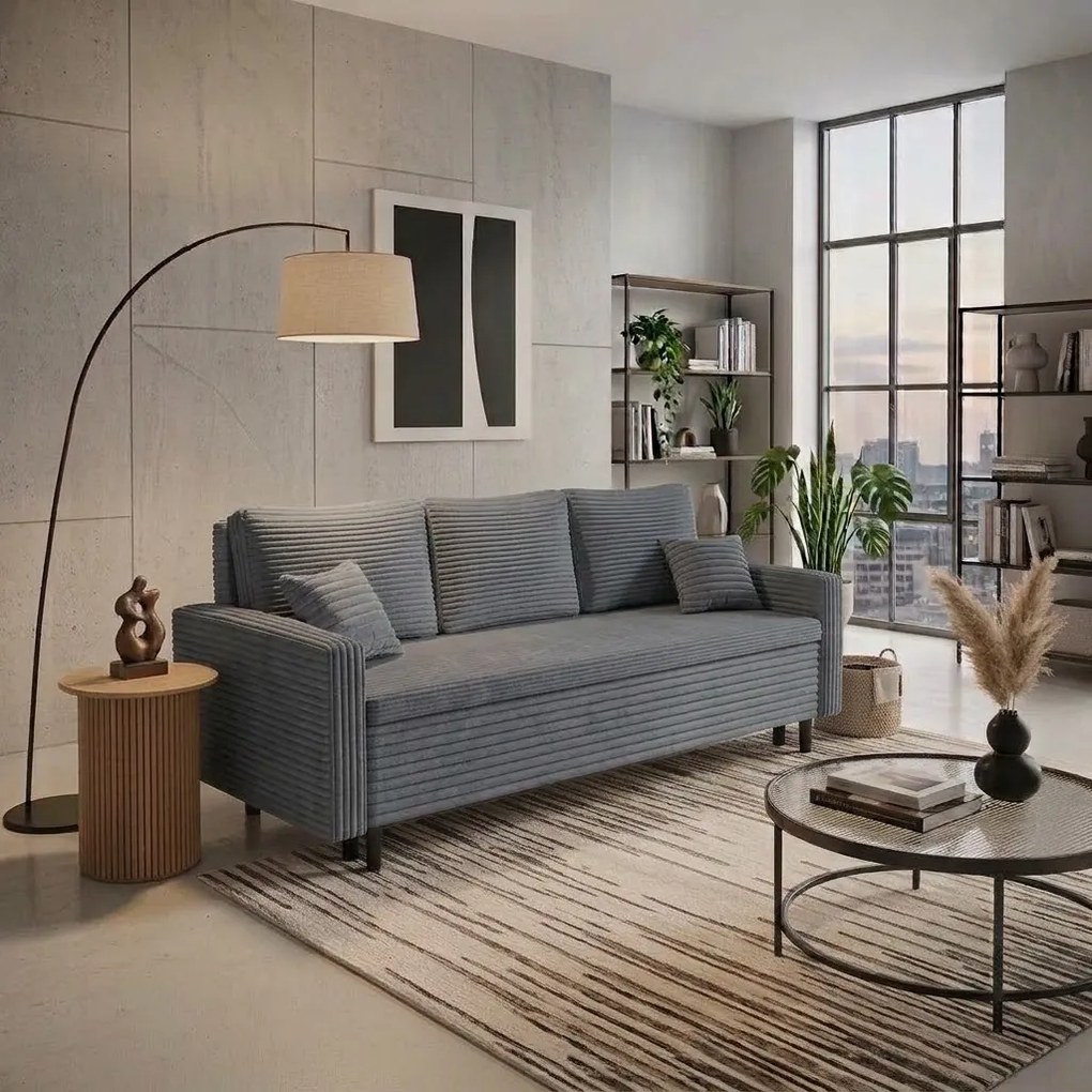 Kanapa sofa 3 osobowa z funkcją spania LIVIA Szary