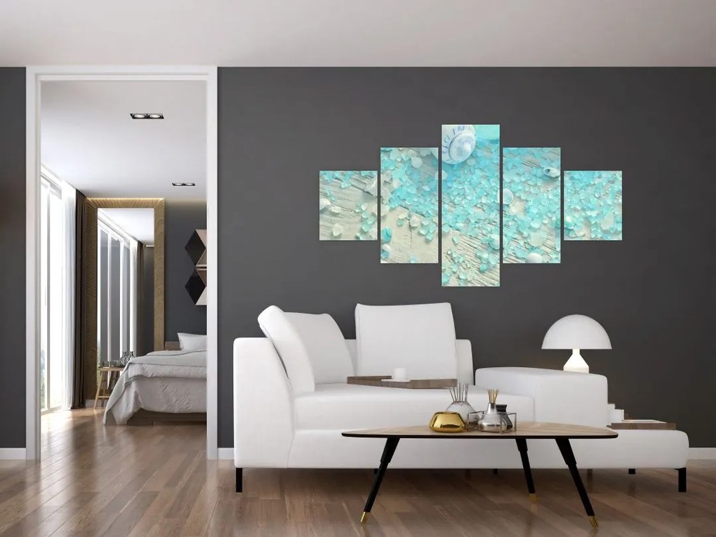 Obraz - Nadmorska atmosfera w turkusowych odcieniach (125x70 cm)