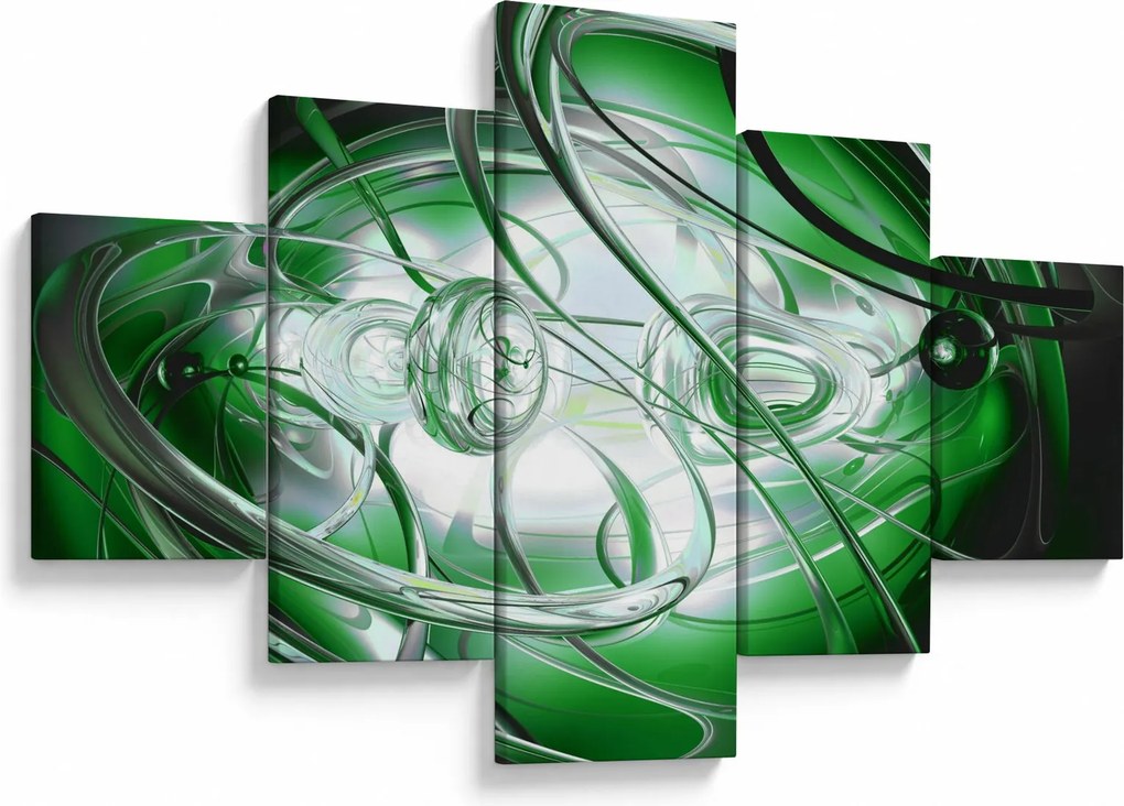 Zielony abstrakcyjny obraz (125x70 cm)