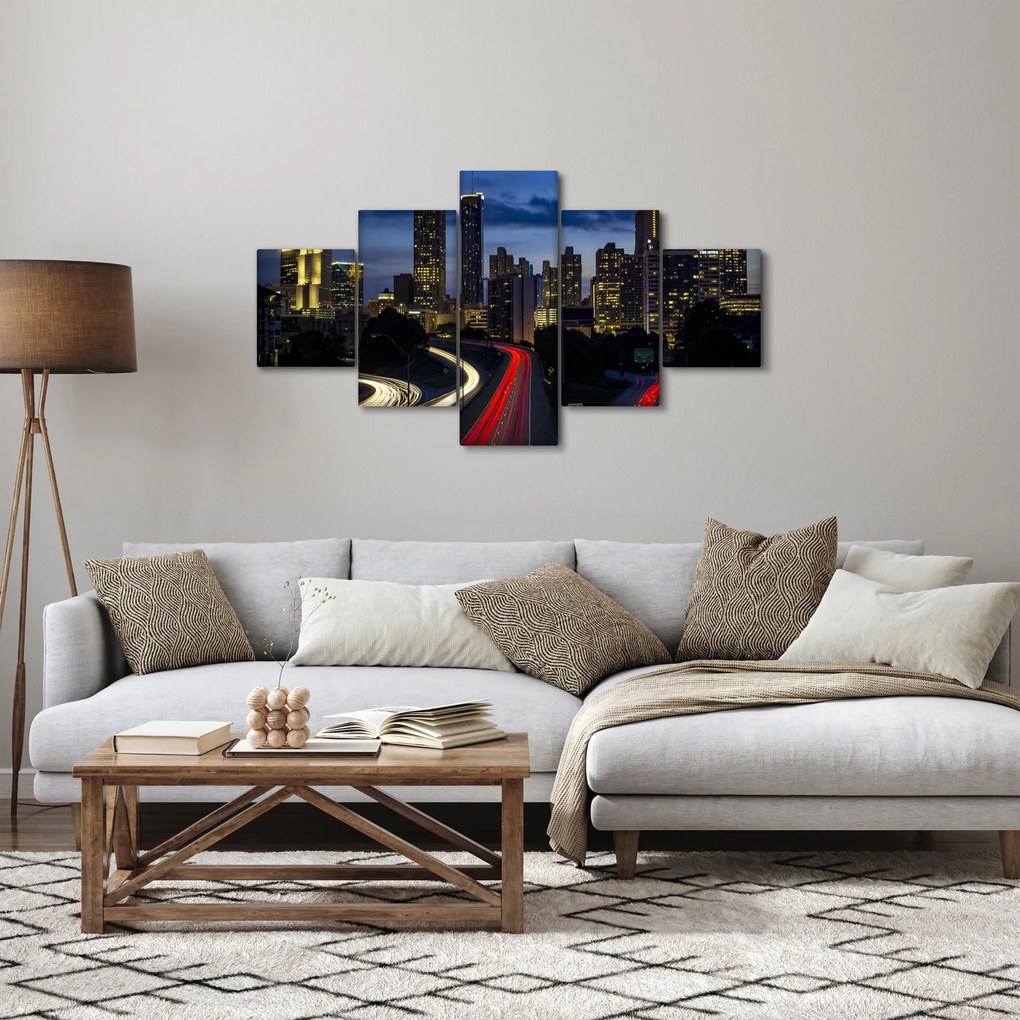 Obraz miasta nocą (125x70 cm)
