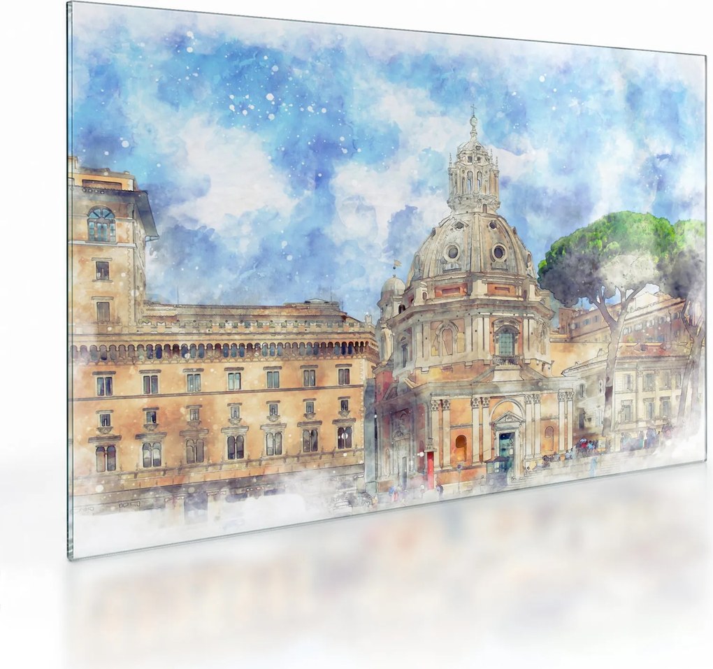 Obraz na szkle - Kościół Santa Maria di Loreto, Rzym, Włochy (70x50 cm)