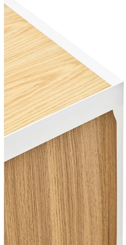 Biało-naturalna szafka pod TV w dekorze dębu 180x45 cm Arista – Teulat