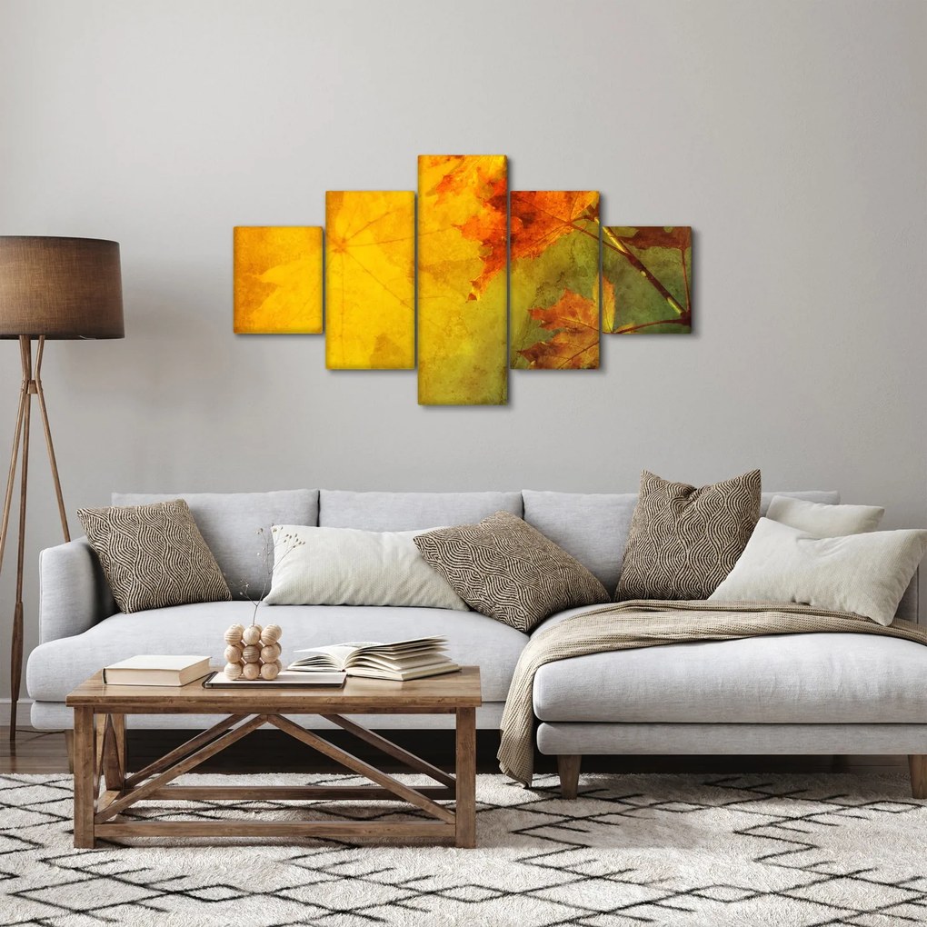 Obraz - Jesienne liście (125x70 cm)