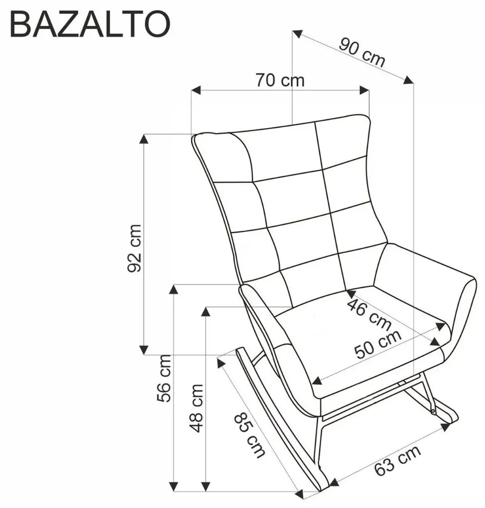 Fotel bujany BAZALTO VELVET zielony HALMAR