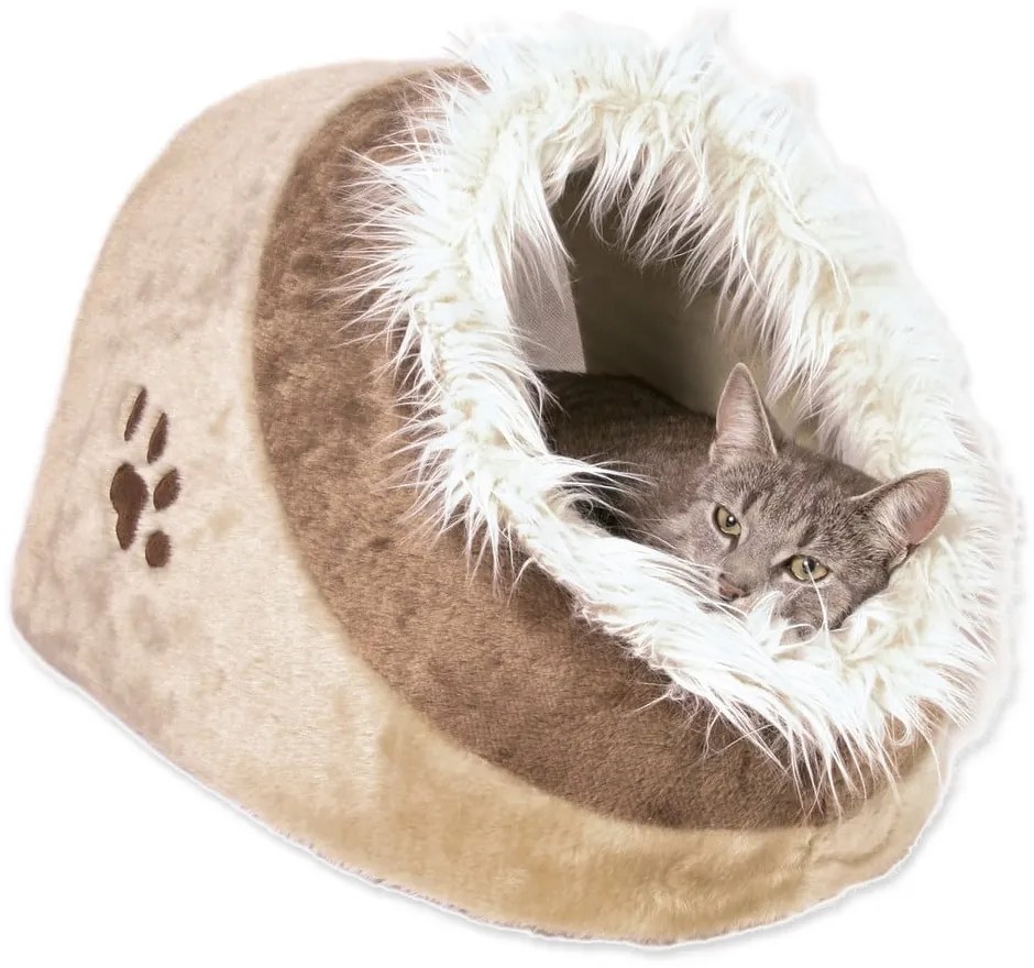 Beżowa pluszowa budka dla kotów 35x26 cm Trixie Minou – Plaček Pet Products
