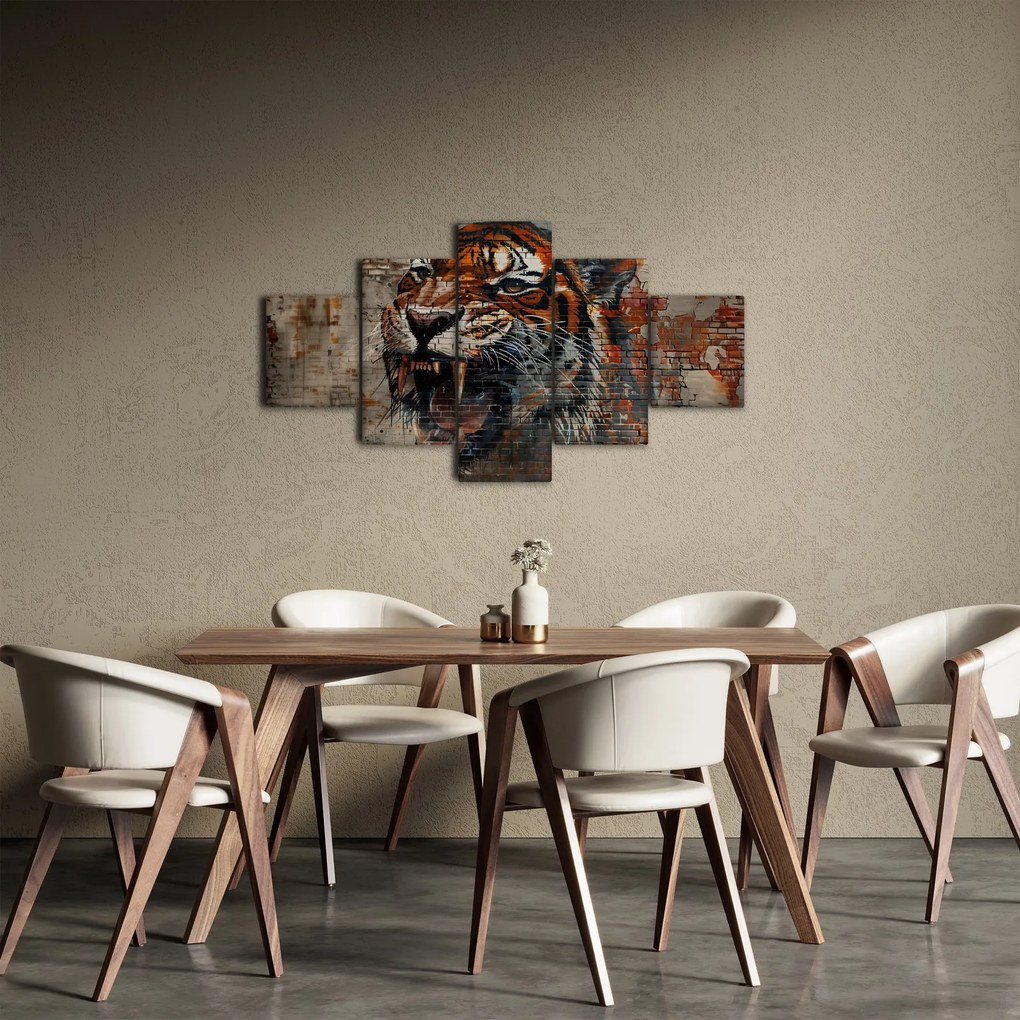 Obraz - Tygrys z cegieł (125x70 cm)