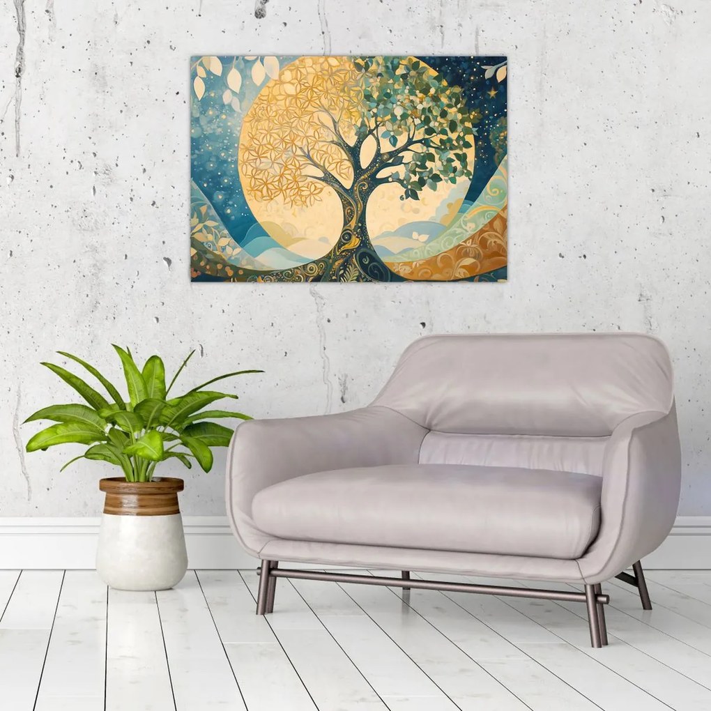 Obraz – Drzewo życia w księżycu (70x50 cm)