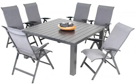 PRATO YELMO ALU - aluminiowy zestaw ogrodowy 6+1