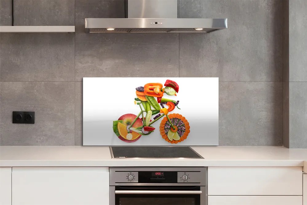 Szkło do Kuchni na Ścianę Artystyczna Postać z Warzyw