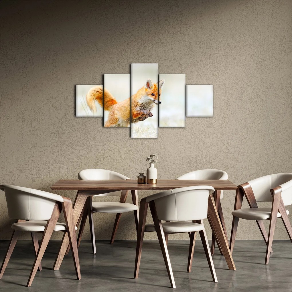 Obraz - Skaczący lis (125x70 cm)