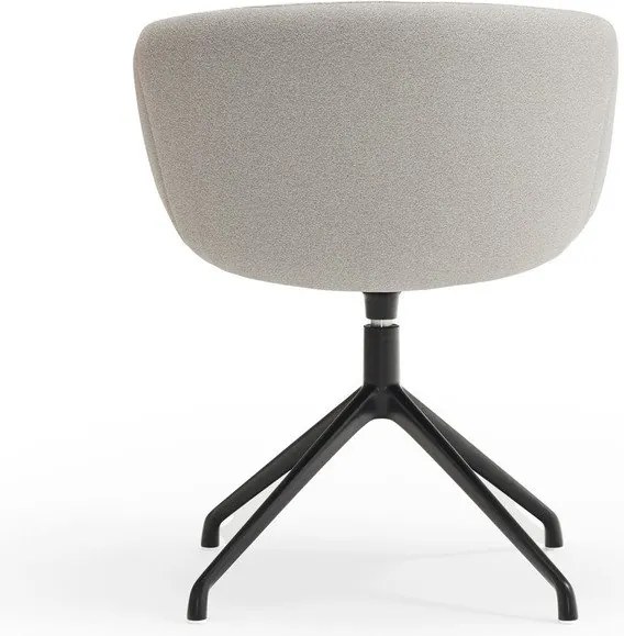 Jasnoszary tapicerowany fotel jadalniany z podłokietnikami Add – Teulat