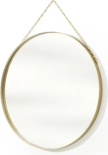 Toaletka wisząca Nicole ze złotym lustrem 80 cm - biały mat