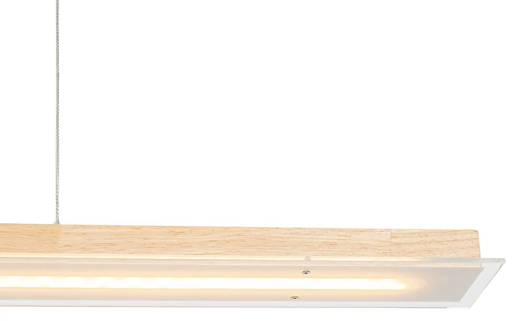 Rustykalna drewniana lampa wisząca z wbudowanym LED i ściemniaczem dotykowym - Platina Rustykalny / Vintage Oswietlenie wewnetrzne