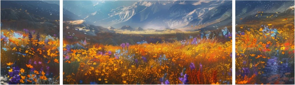 Obraz - Malowany górski krajobraz II. (170x50 cm)