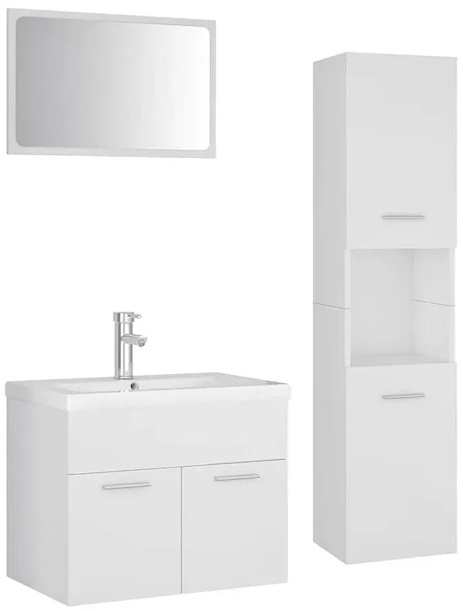 Podwieszane meble łazienkowe z umywalką 60 cm biały mat - Astron 4X