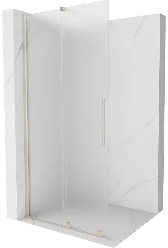 Mexen Velar ścianka prysznicowa rozsuwana Walk-in 90 x 200 cm, szron 8 mm, nikiel szczotkowany - 871-090-000-33-97