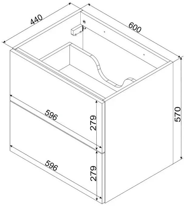 Szafka łazienkowa z 2 szufladami złoty dąb 60cm - Olia 10X