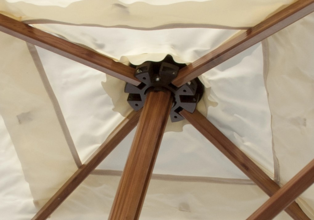 Doppler Gastro Magic Junior Alu Wood naturalny parasol ogrodowy 200 x 200 cm