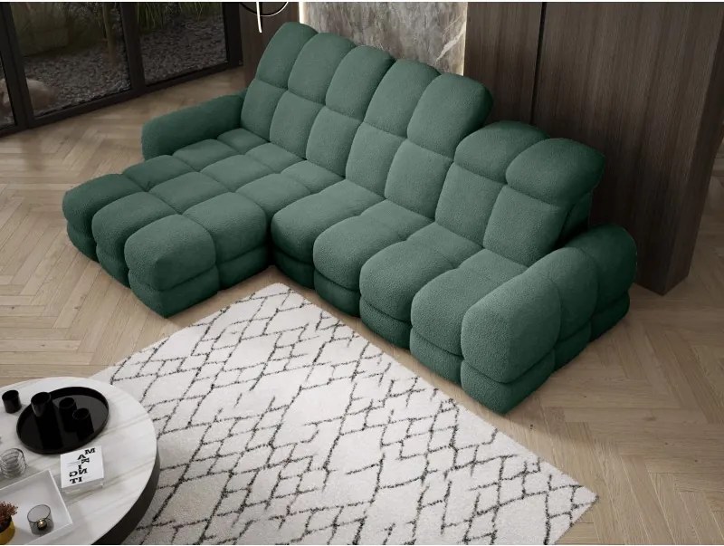 Narożnik TOLLO MINI S Lewostronny Elektryczna regulacja Bubble 12 kolor Jasny Zielony WERSAL