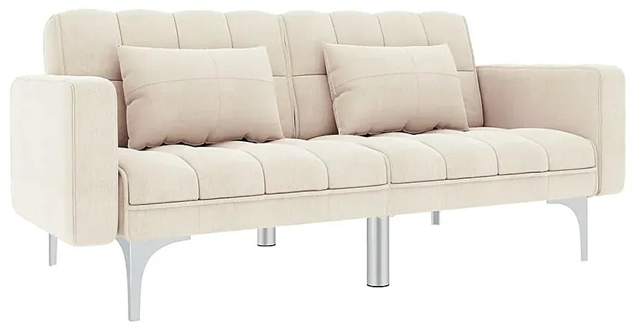 Rozkładana dwuosobowa kremowa sofa - Kvetos 2D