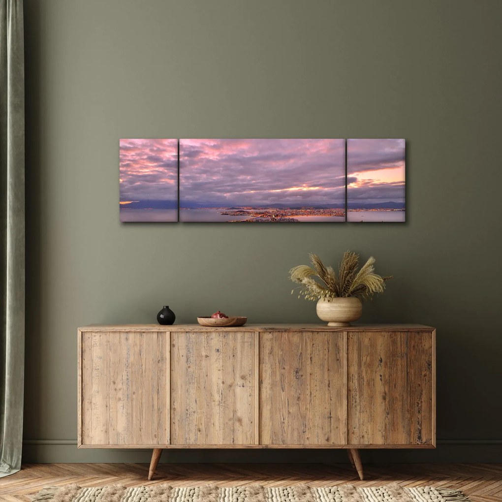 Obraz - Zmierzch nad miastem (170x50 cm)