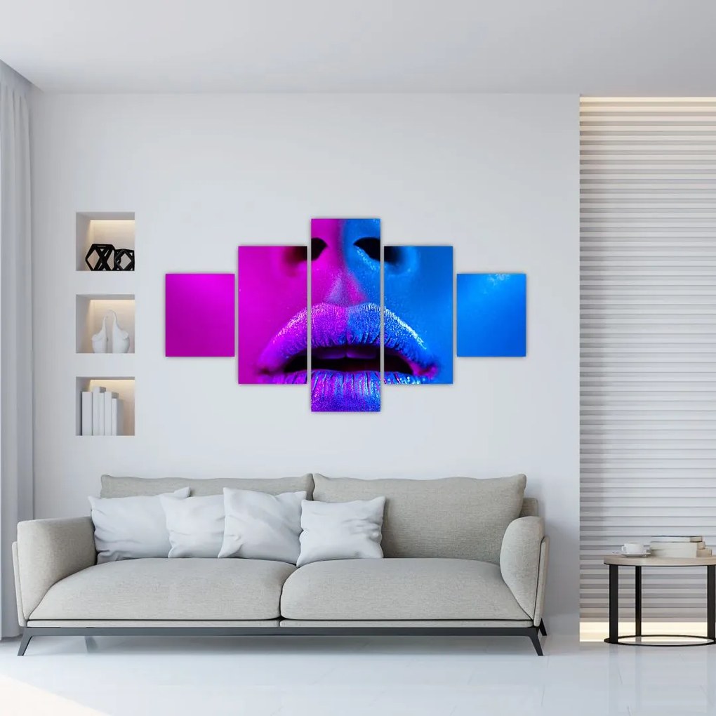 Obraz kolorowych ust (125x70 cm)