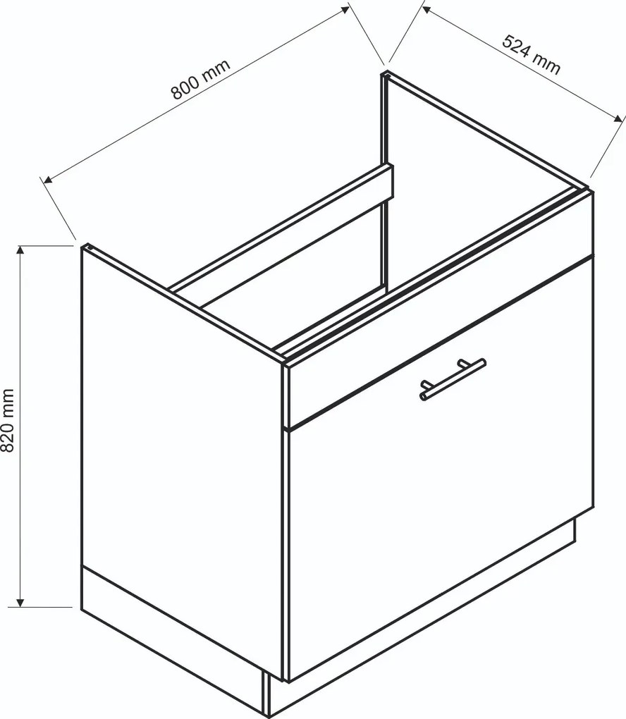 Szafka pod zlew 80 ADELE D80ZL S/1 beżowy mat STOLKAR