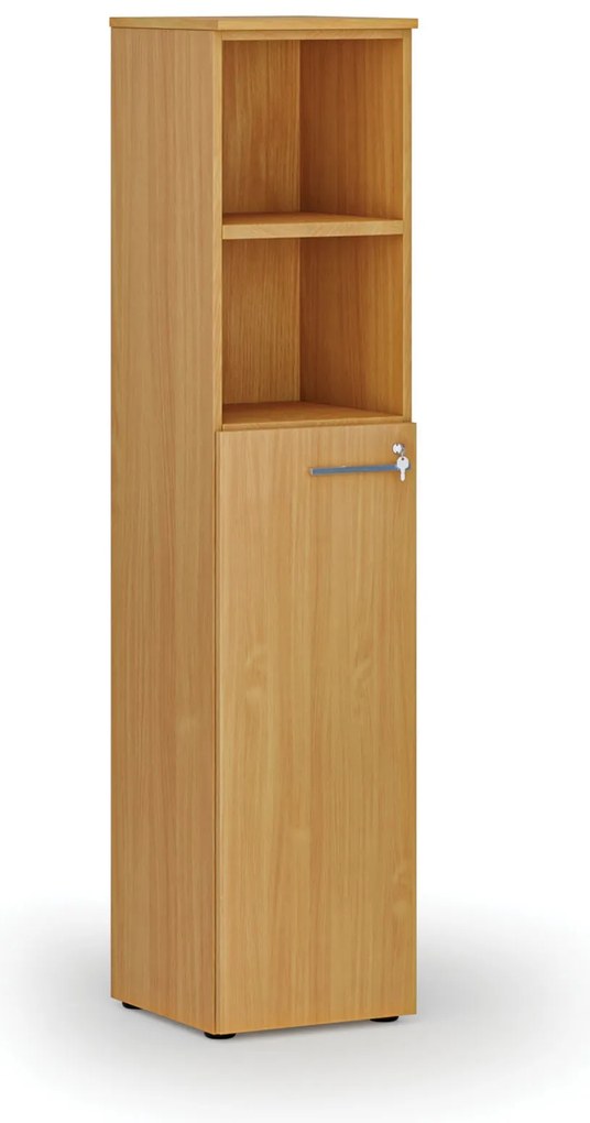 Szafa biurowa kombinowana PRIMA WOOD, drzwi na 3 poziomach, 400 x 420 x 1781 mm, buk