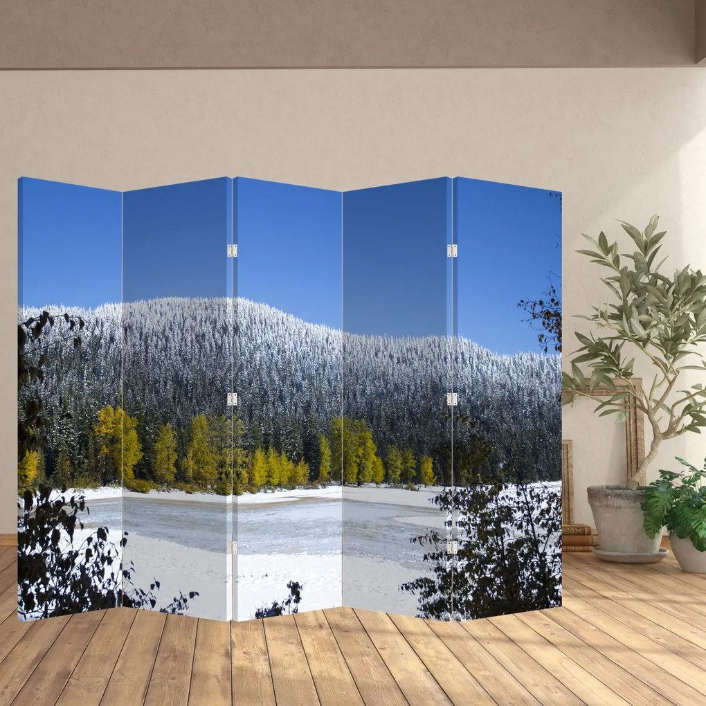 Parawan - Śnieżne góry zimą (210x170 cm)