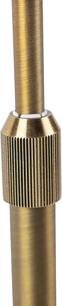 Lampa stołowa brązowa z aksamitnym abażurem w kształcie liścia i złotym wnętrzem - Parte