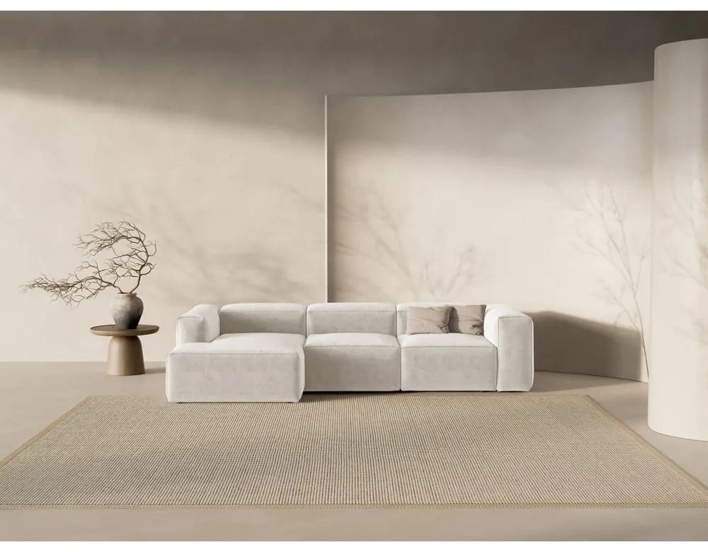 Beżowy narożnik (lewostronny/z szezlongiem) Bergano – Cosmopolitan Design
